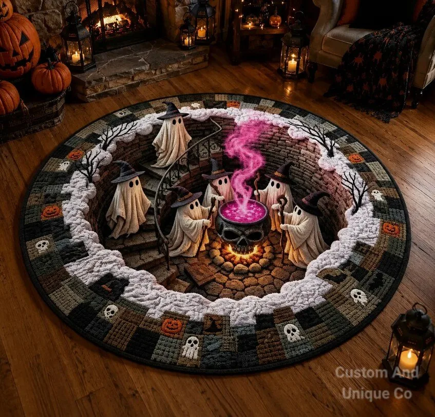 Round Rug Halloween | round 3d rug