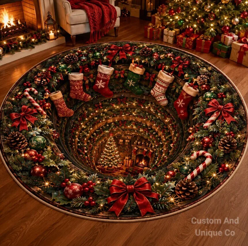 Round Rug Halloween in living room