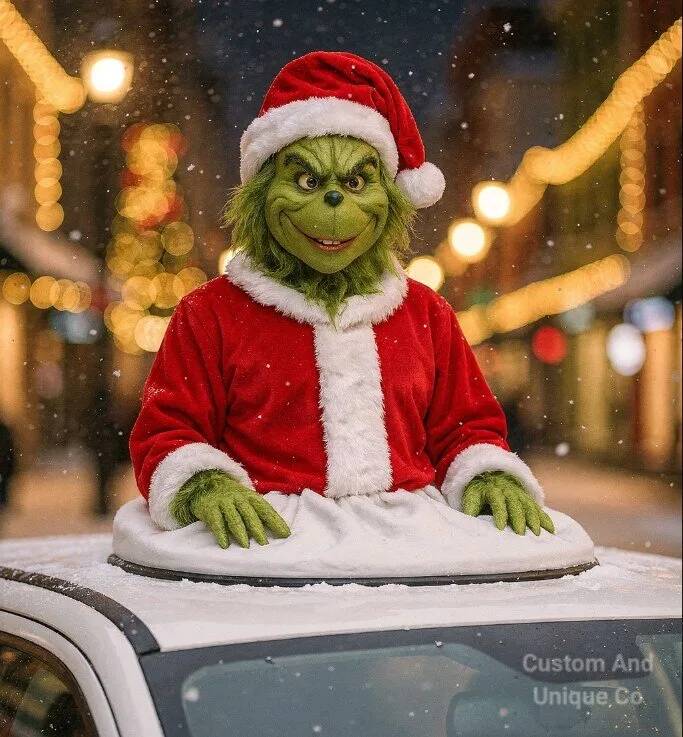 Iinflatable pink cow costume (Copy 2) Grinch Sunroof Christmas Car Decoration – image 2 of 2