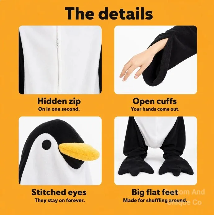 Penguin FUIDESHE Unisex Flannel 9 Penguin FUIDESHE Unisex Flannel